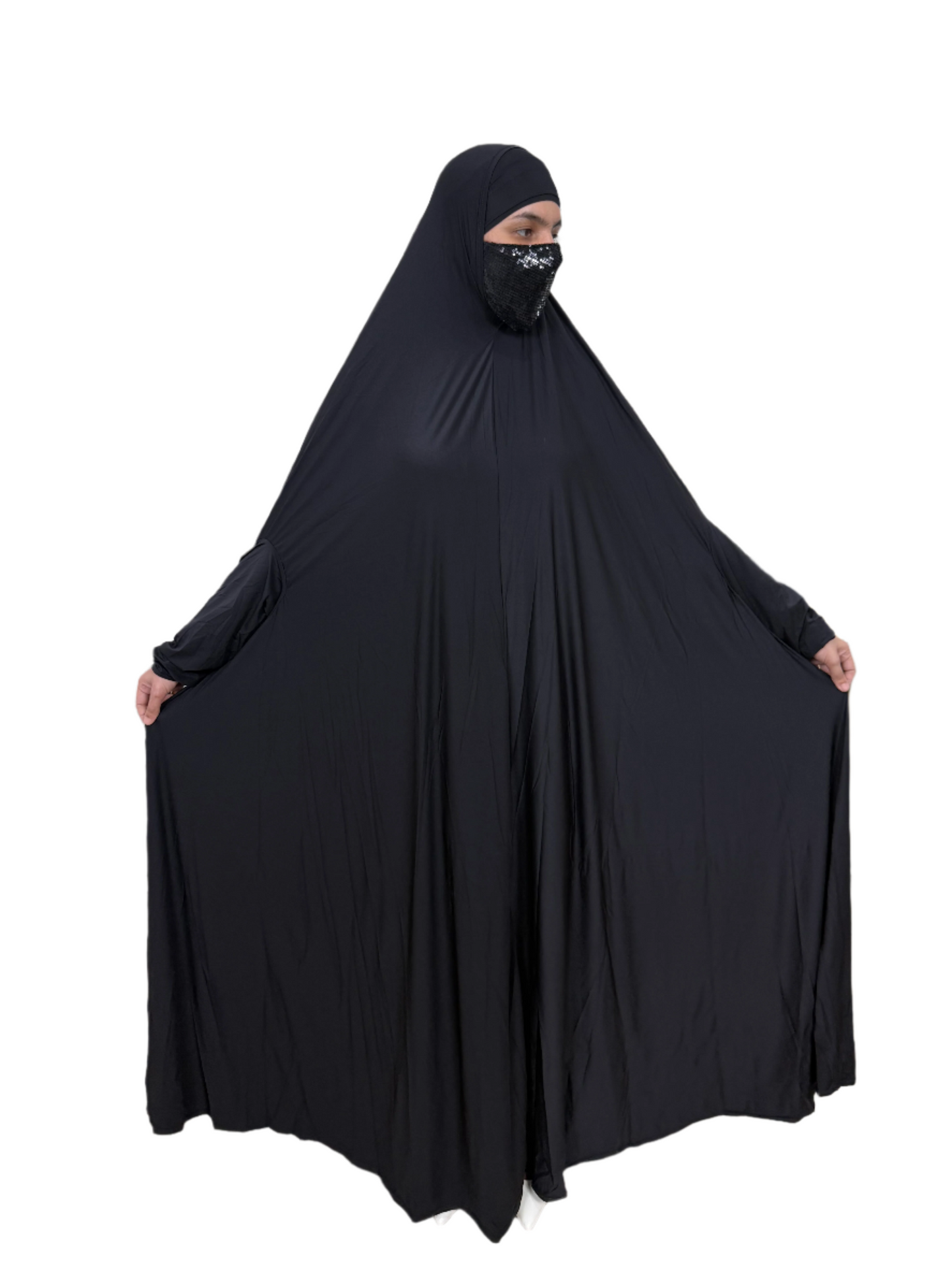 Irani Chadar - Black plain - Lycra