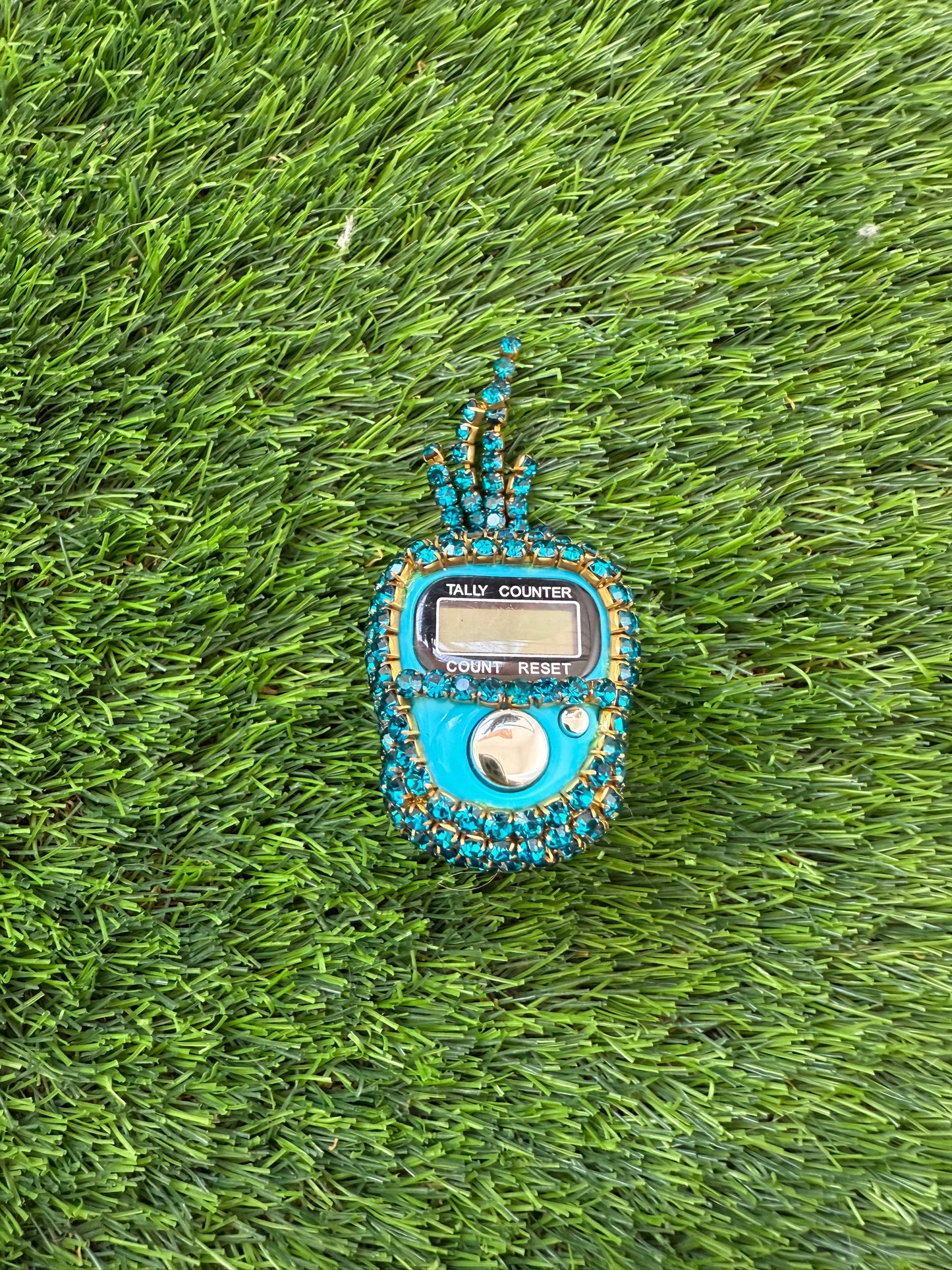 Tasbih Counter with crystals - Blue