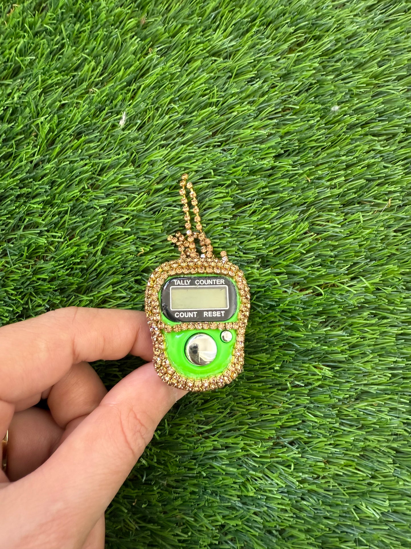 Tasbih Counter with crystals - Green