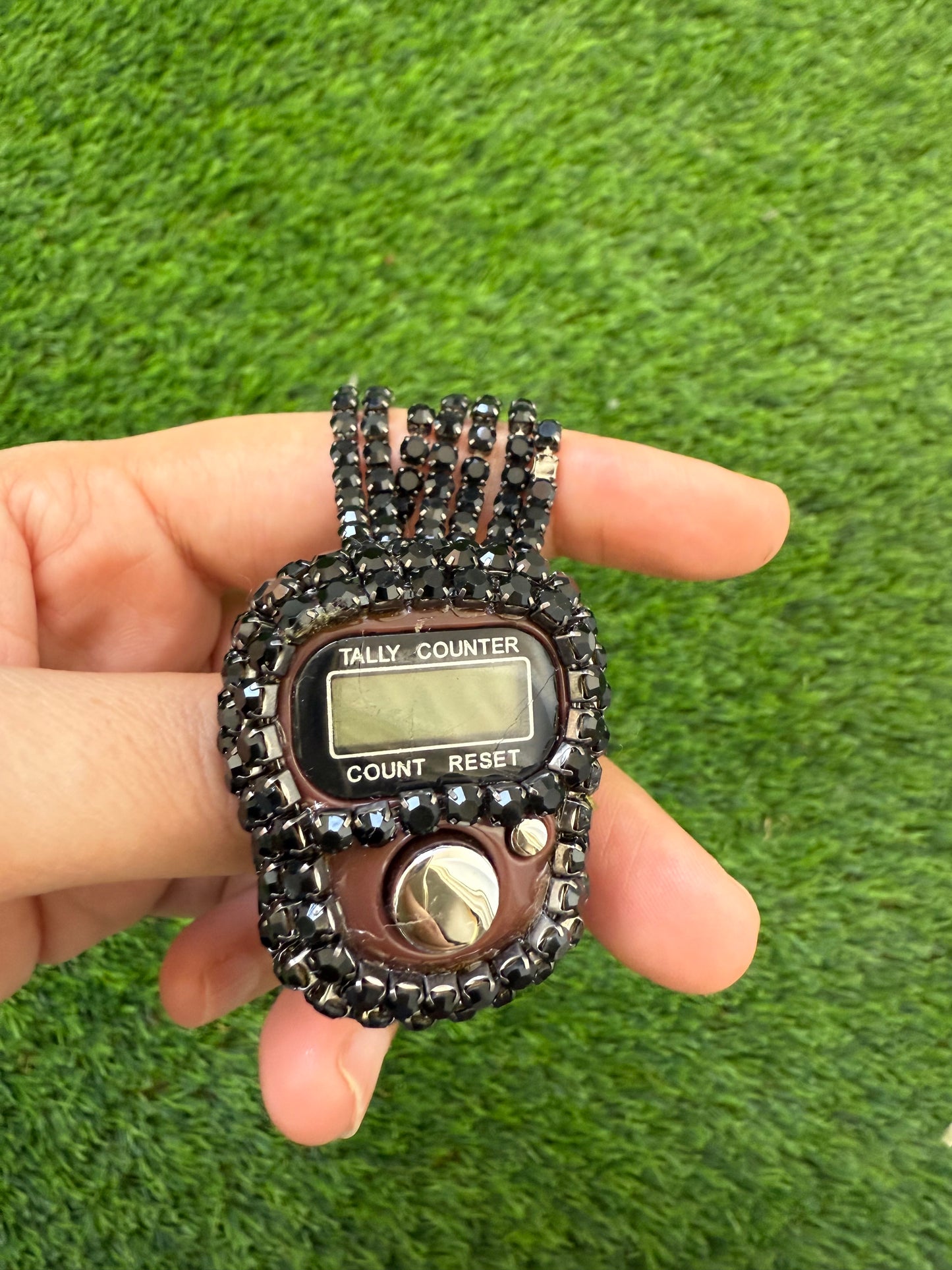 Tasbih Counter with crystals - Brown with black