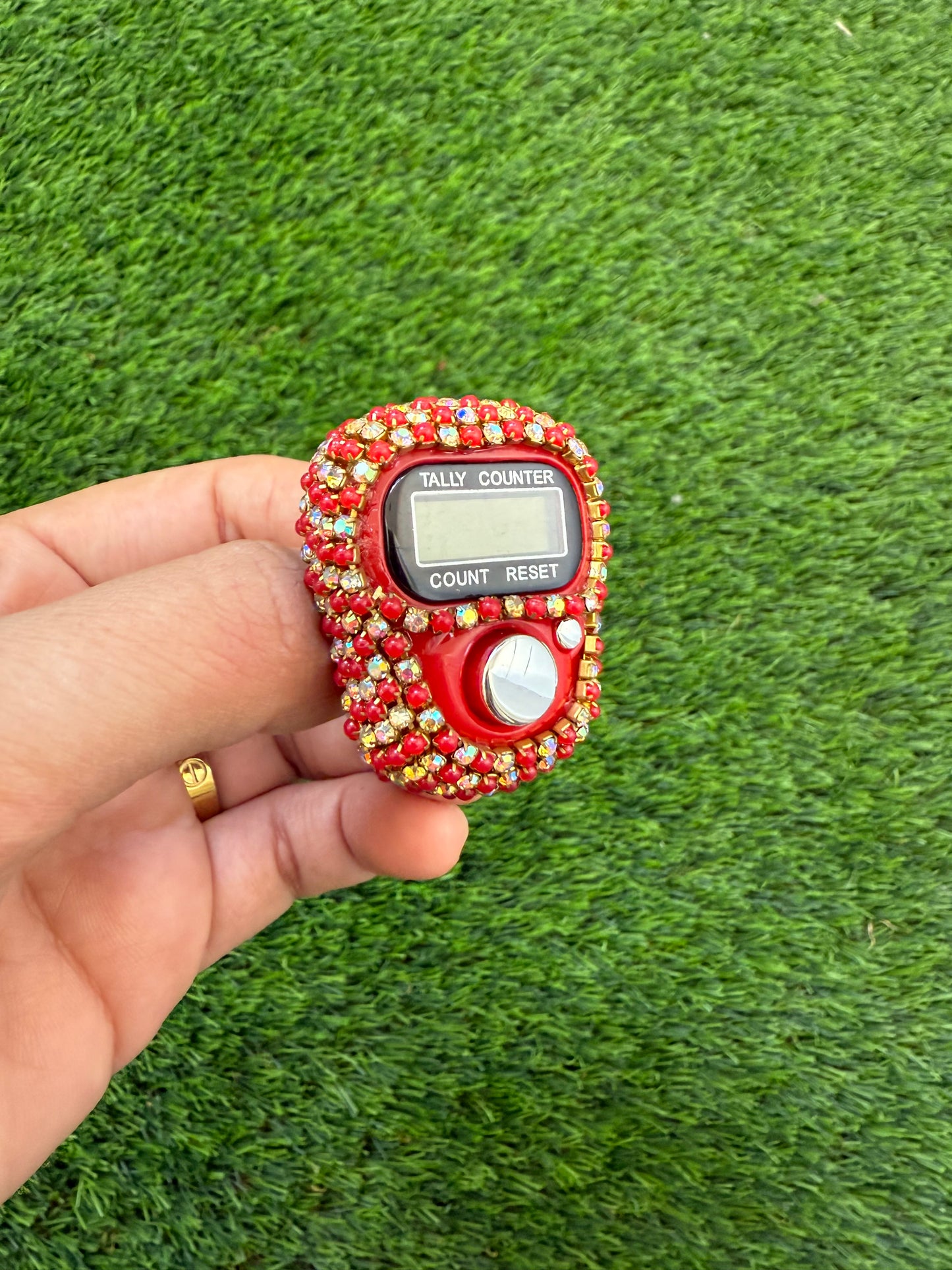 Tasbih Counter with crystals - Red