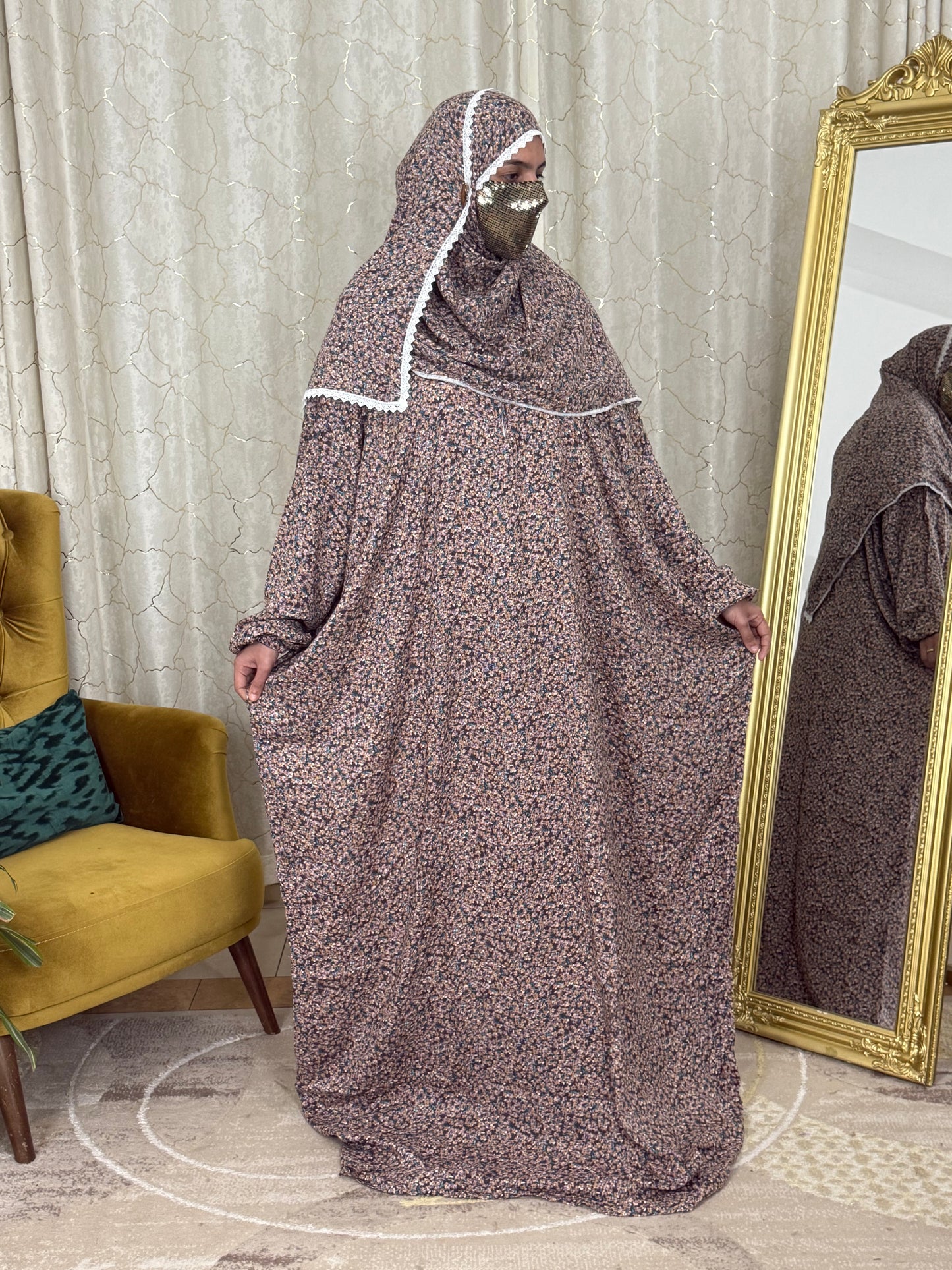 Prayer Dress - Brown floral