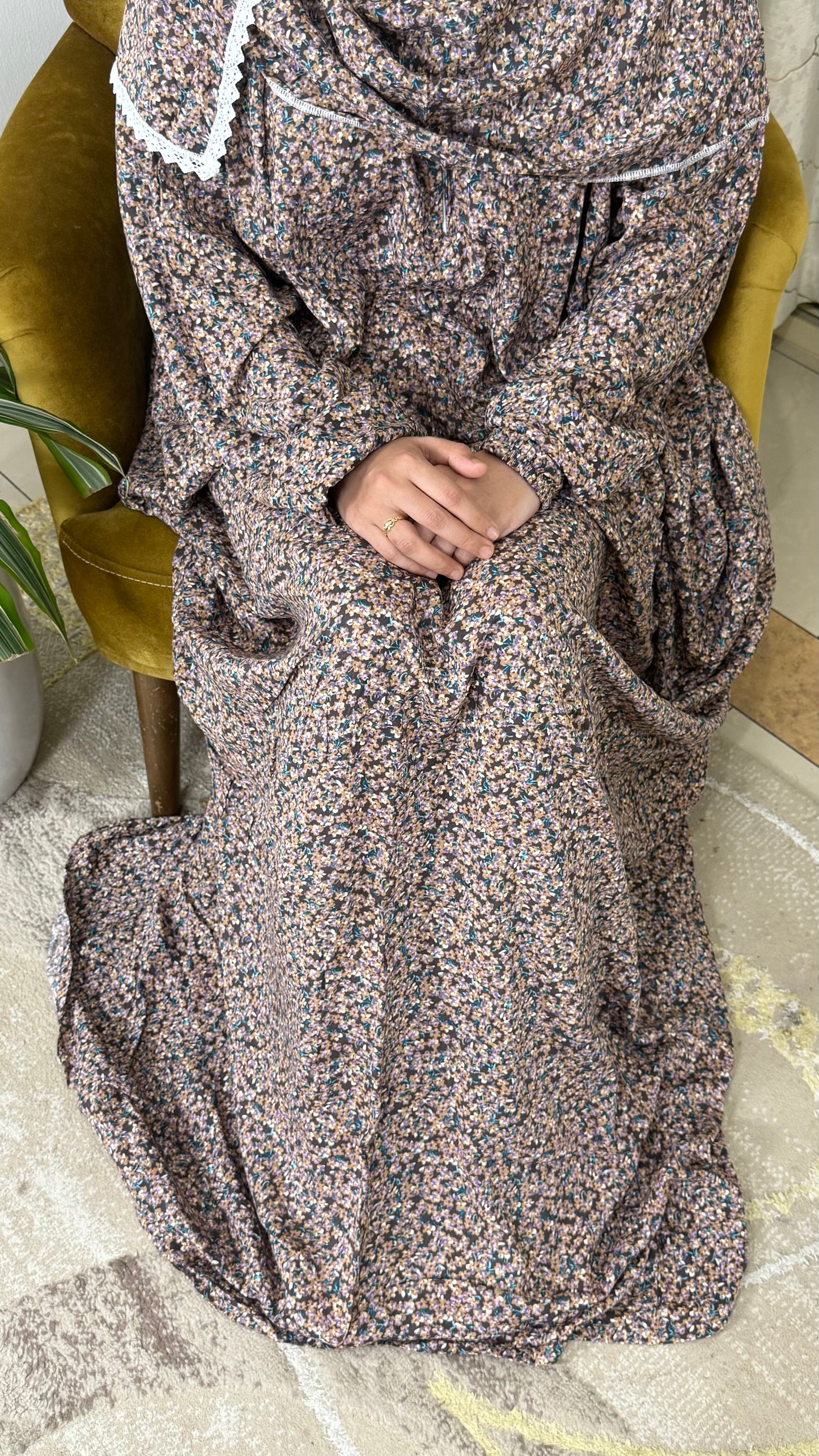 Prayer Dress - Brown floral