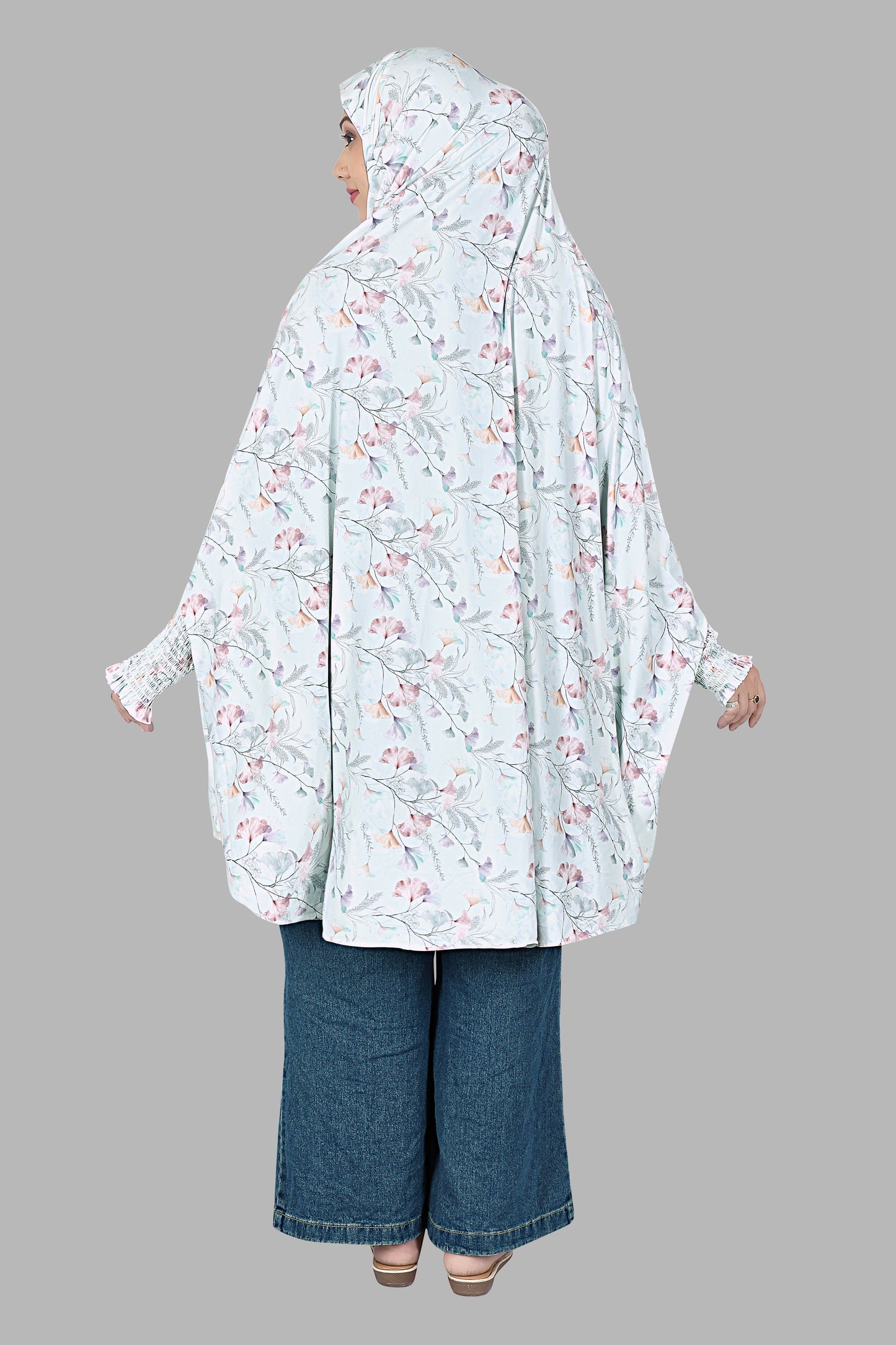 Khimar - White & Sky blue