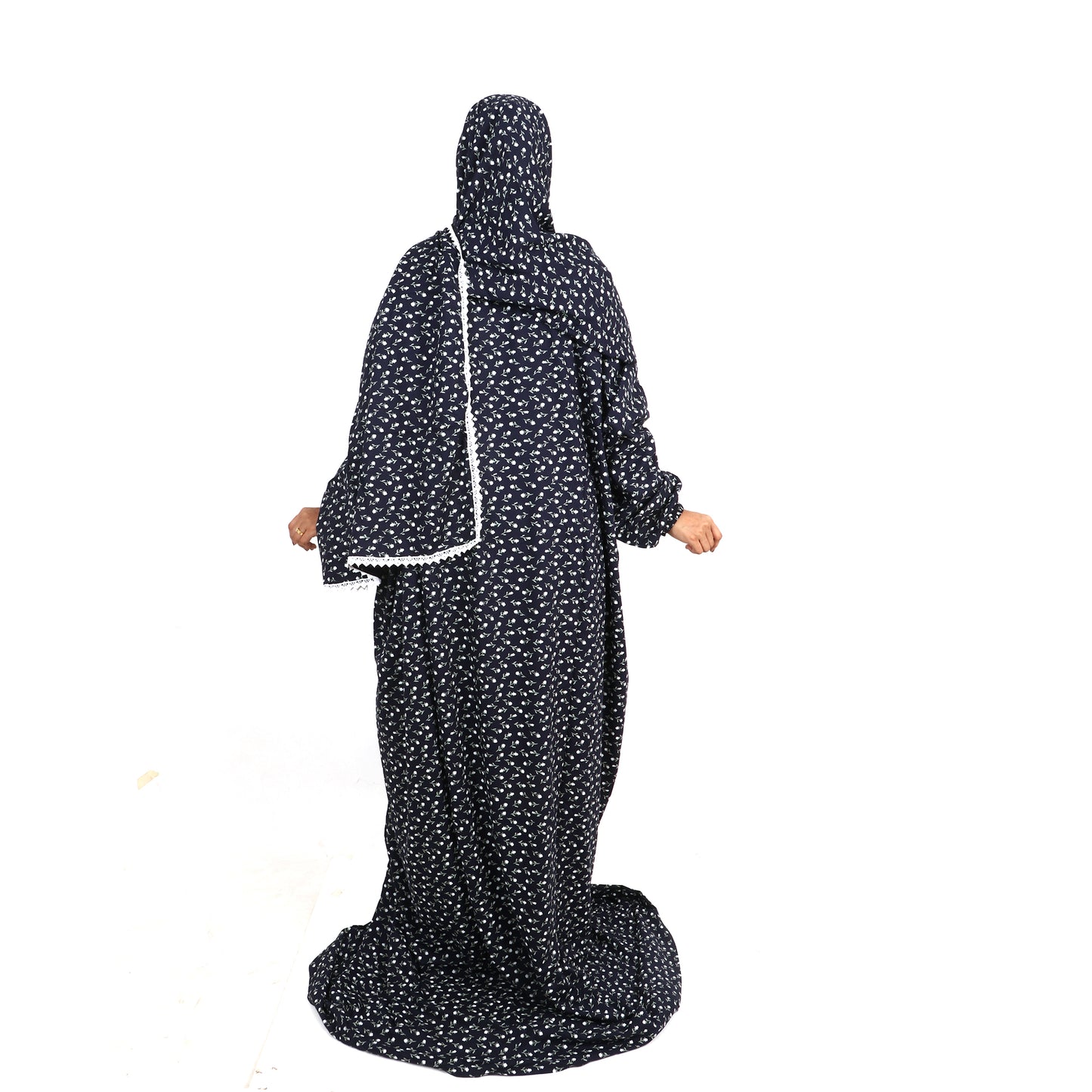 Prayer Dress - Navy Blue tiny print