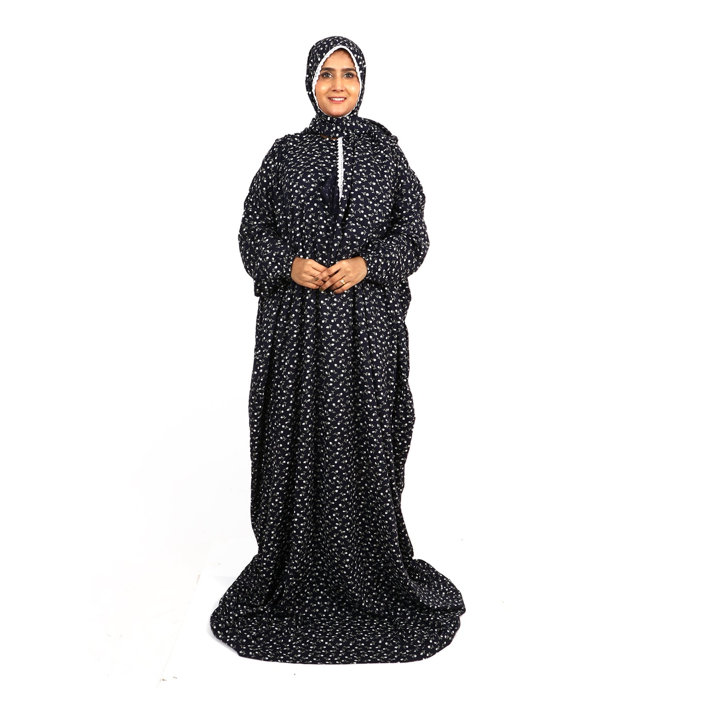 Prayer Dress - Navy Blue tiny print