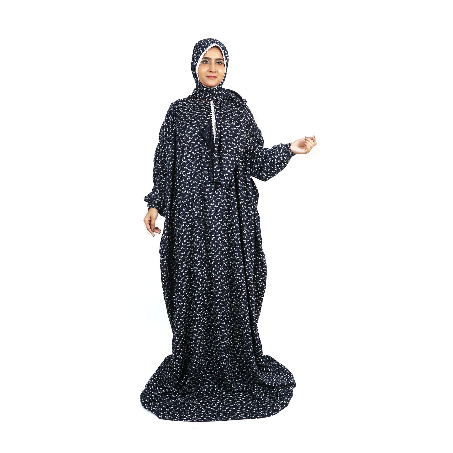 Prayer Dress - Navy Blue tiny print