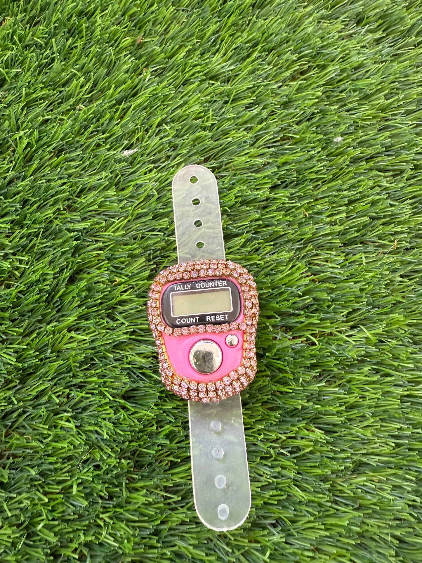 Tasbih Counter with crystals - Pink with pink