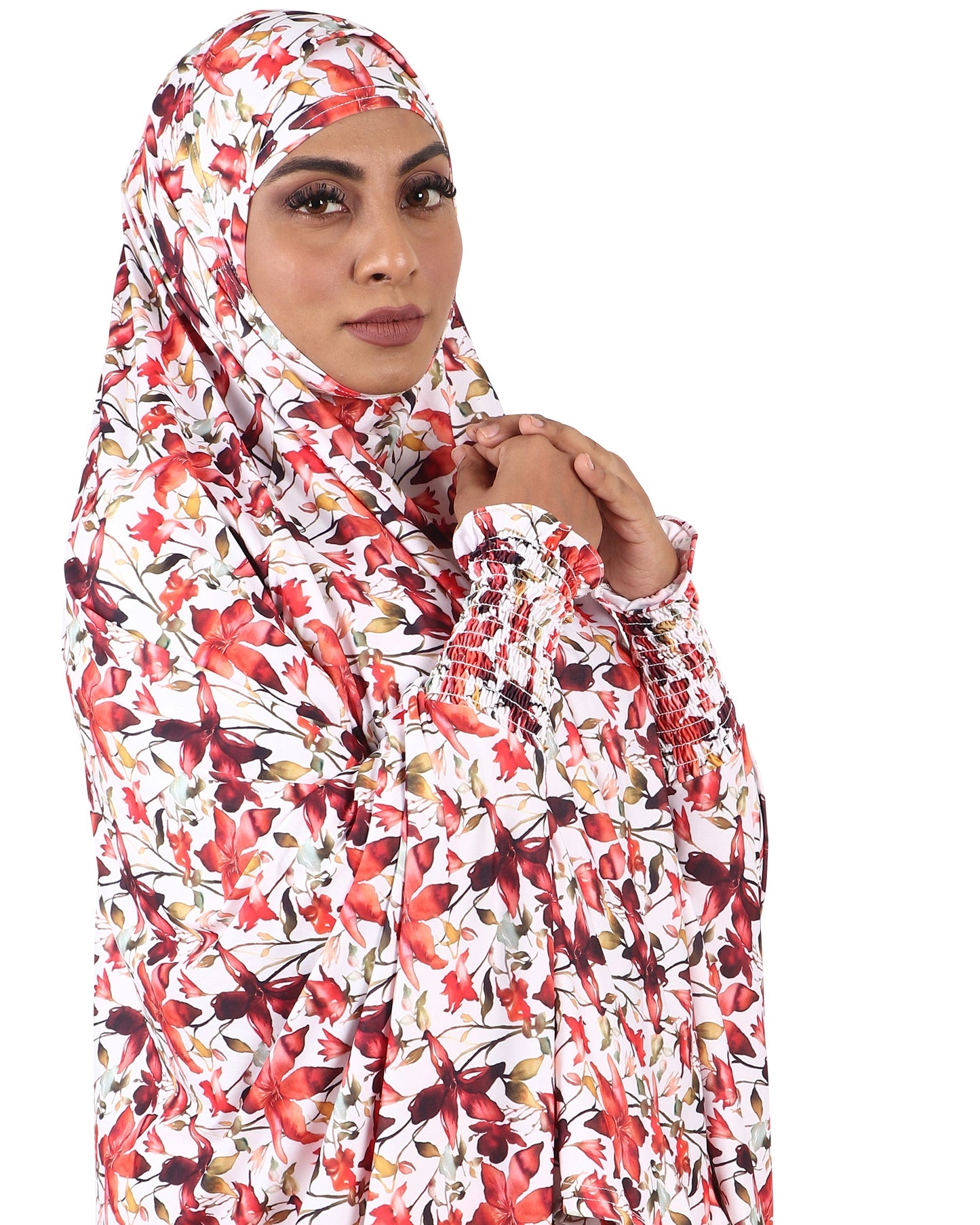 Khimar - Red Floral