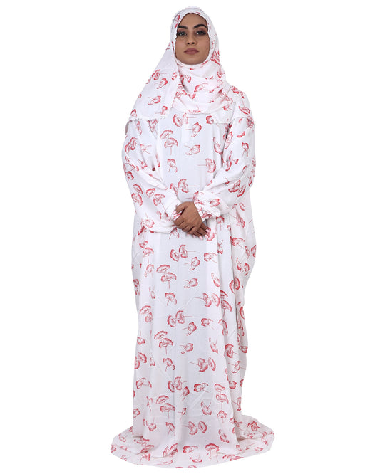 Prayer Dress - Red & White Floral