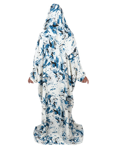 Prayer Dress - Blue & White Abstract