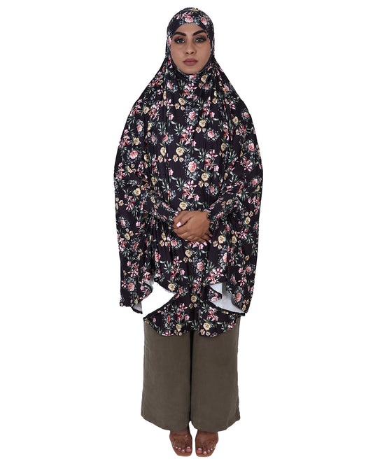 Khimar - Black Floral