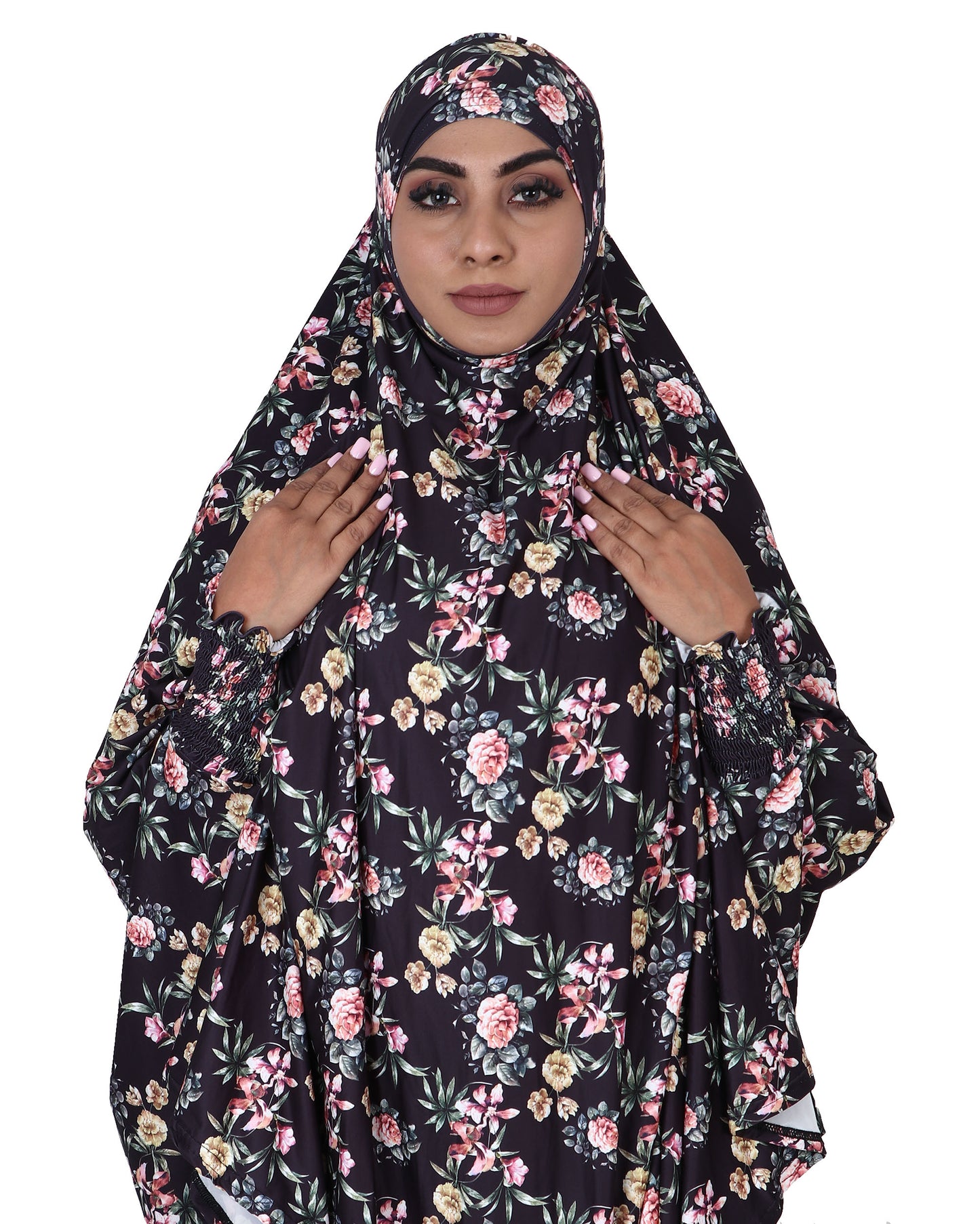 Khimar - Black Floral