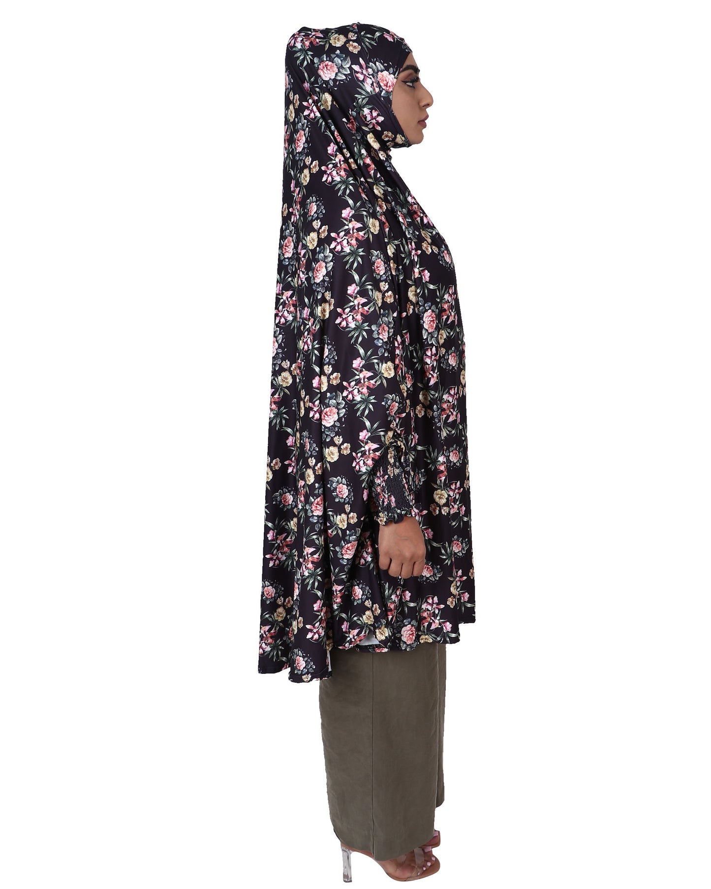 Khimar - Black Floral