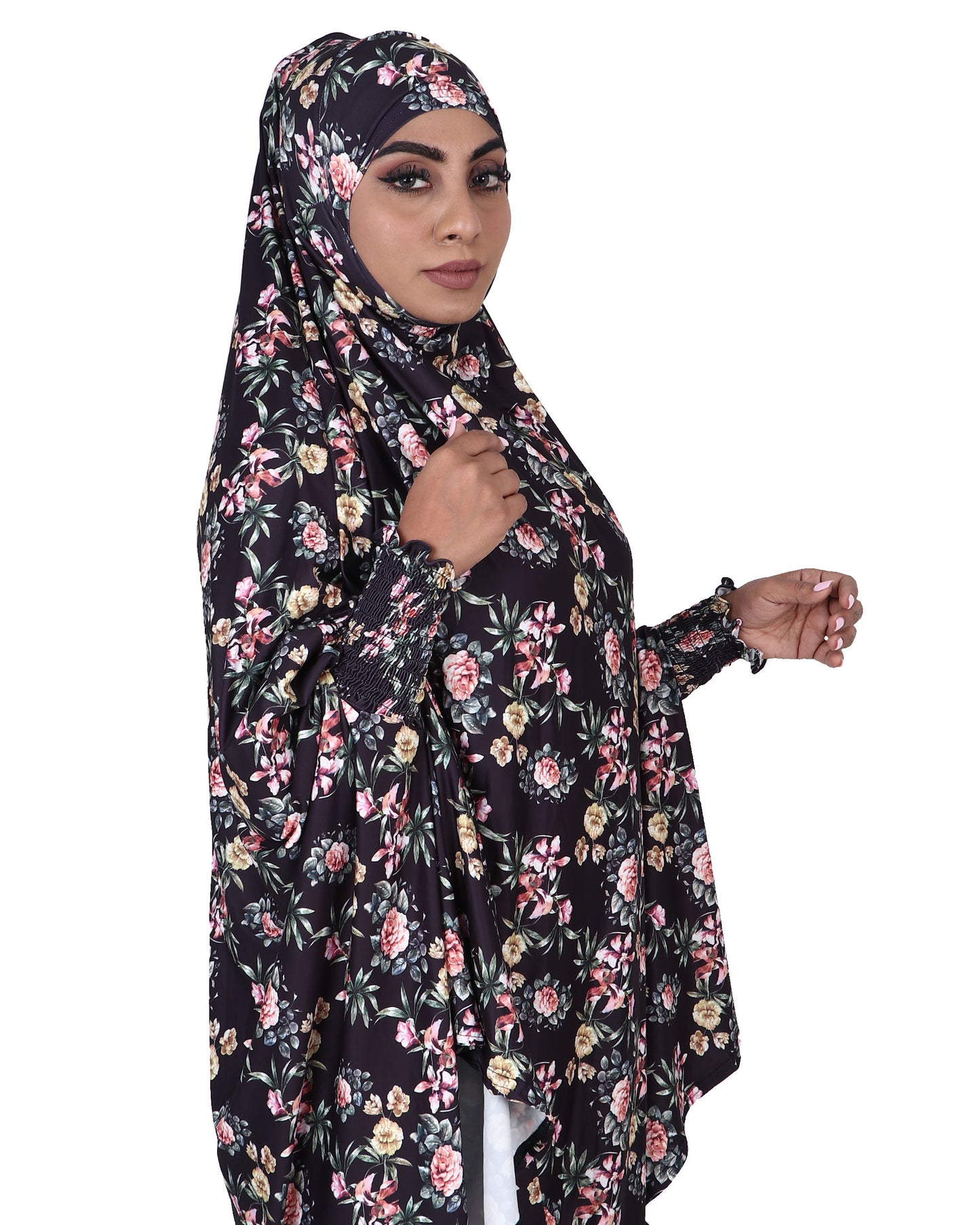 Khimar - Black Floral