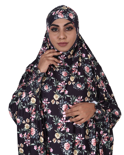 Khimar - Black Floral