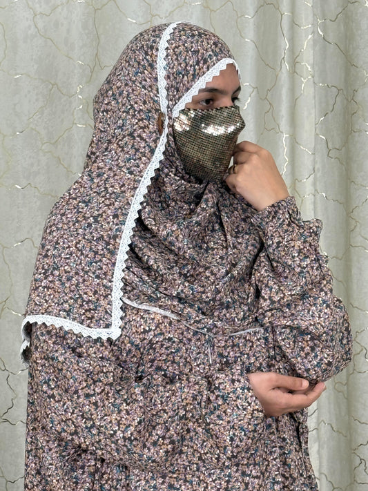 Prayer Dress - Brown floral